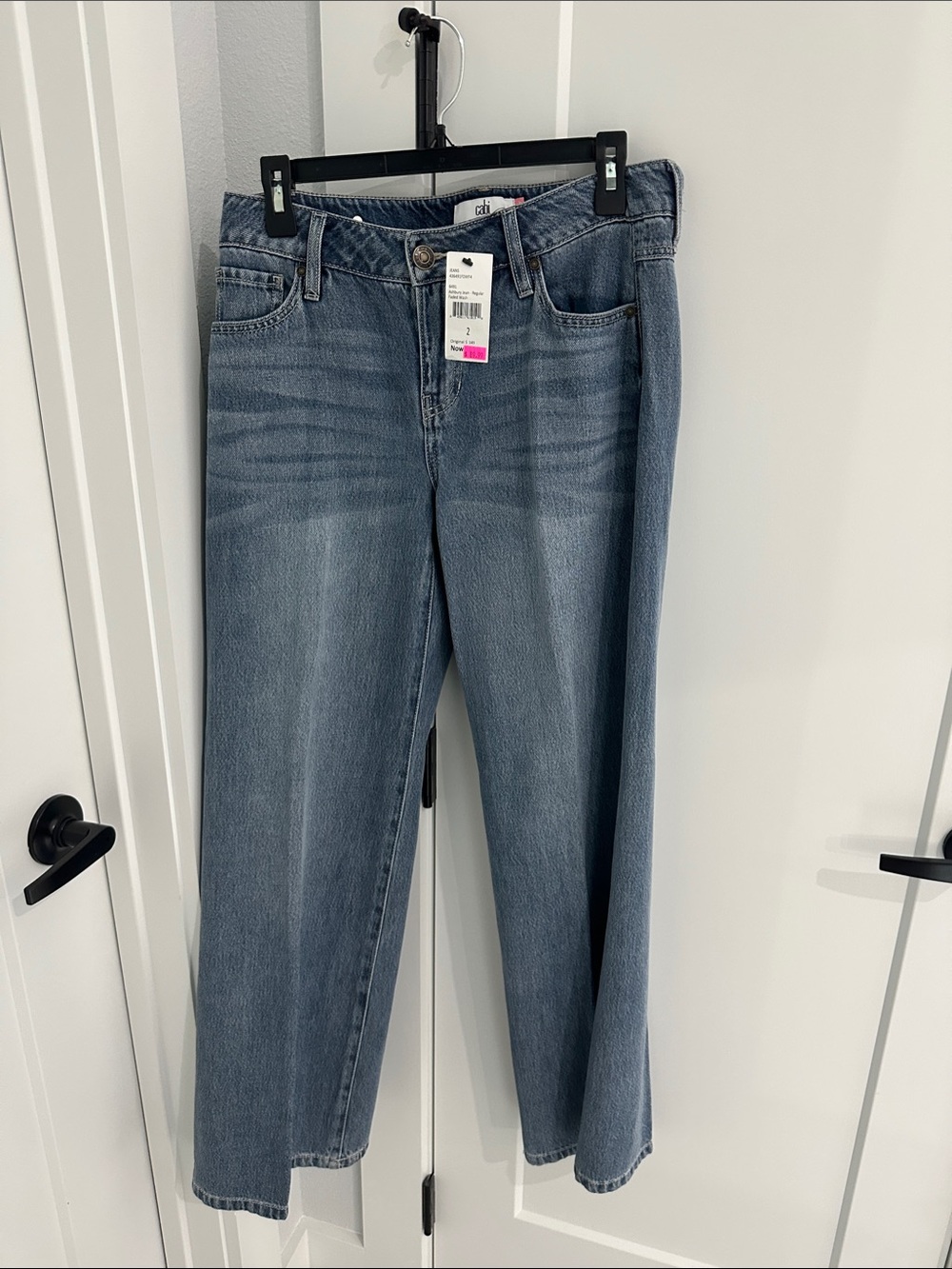CAbi Wide-Leg High-Rise Jeans - Light Blue Denim